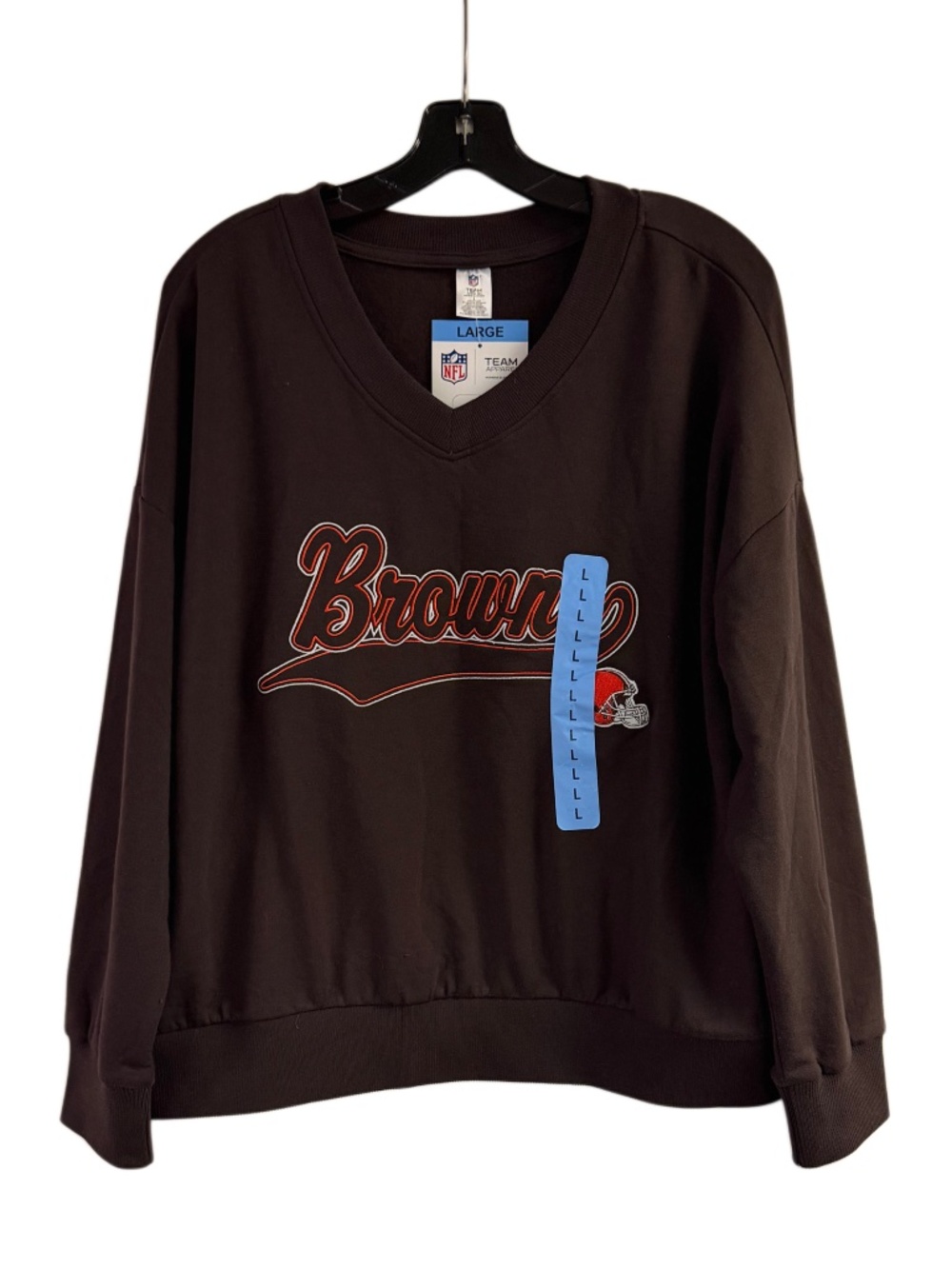 NWT Ladies Cleveland Browns Pullover V Neck Sweatshirt Size L